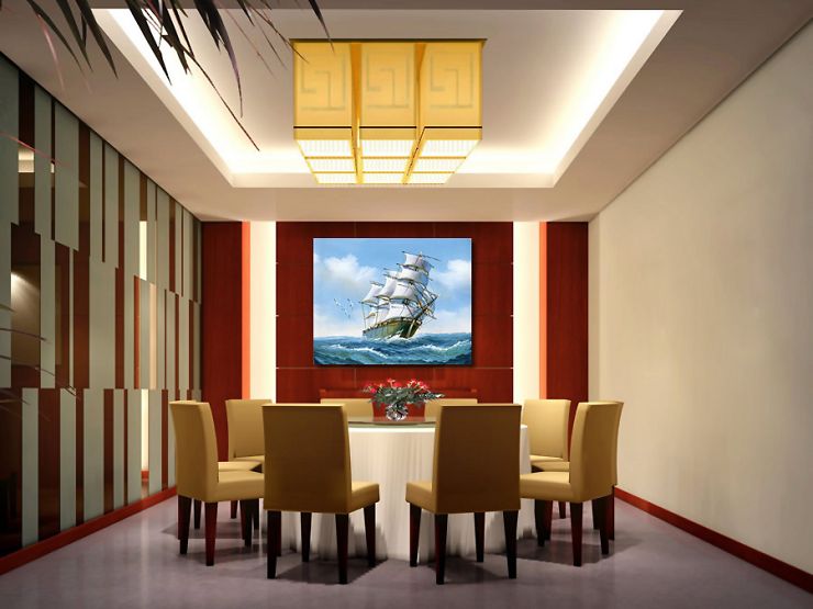 油画-一帆风顺装饰画油画高质量精美室内装饰画挂画制作