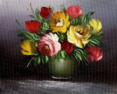 油画-永恒的瞬间 花卉,装饰画,插花,花瓶