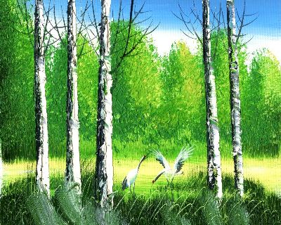 油画-春和景明 树林,装饰画