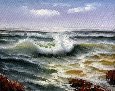 油画-惊涛骇浪 海岸,油画,装饰画