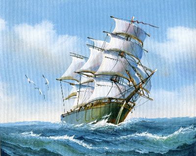 油画-一帆风顺 油画,船舶,装饰画