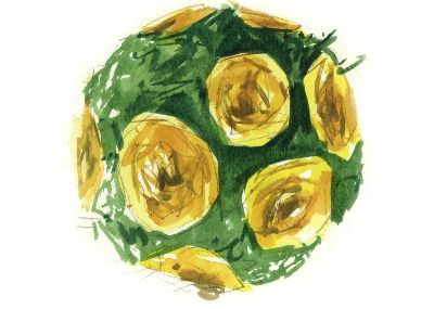 油画-装饰花球 花卉