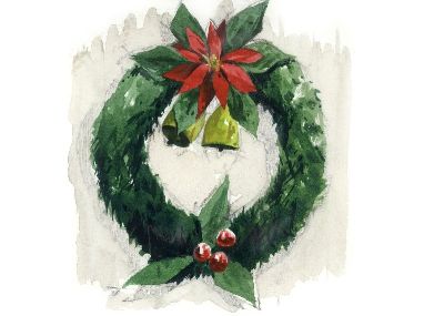 油画-圣诞装饰 花卉