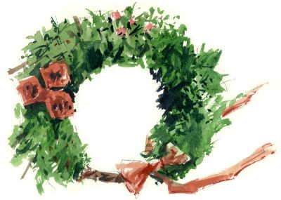 油画-圣诞装饰 花卉