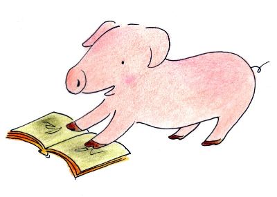 油画-粉红猪五 插画 美式,装饰画