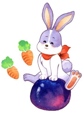 油画-卡通兔 插画,俏皮,兔子