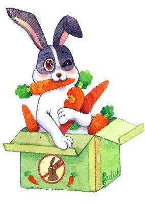 油画-卡通贪吃兔 兔子,插画,卡通