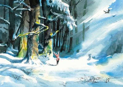 油画-冬之歌 雪景,装饰画