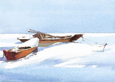 油画-简约二 雪景,装饰画
