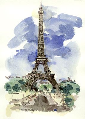 油画-巴黎 城市,装饰画