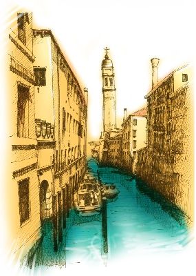 油画-威尼斯 城市,装饰画