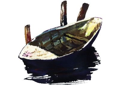油画-孤独的码头 船舶,装饰画
