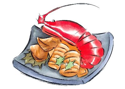 油画-龙虾套餐 东方美食,装饰画