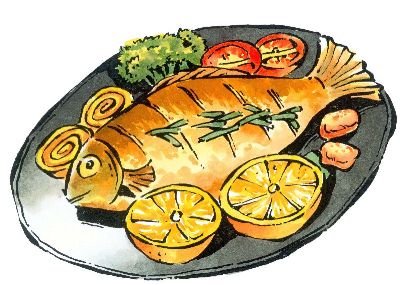 油画-红烧鱼 东方美食,装饰画