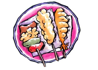 油画-炸虾串 东方美食,装饰画