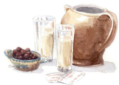 油画-奶茶 西方美食,装饰画