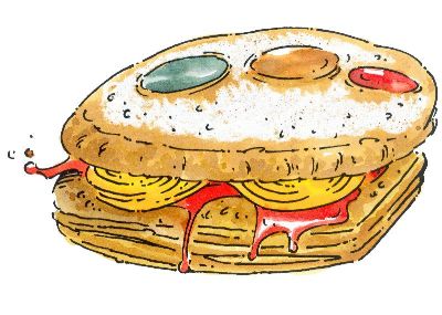 油画-夹心汉堡 西方美食,装饰画