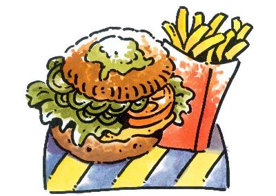 油画-汉堡三 西方美食,装饰画