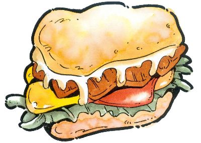 油画-牛肉汉堡 西方美食,装饰画