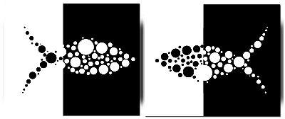 组合画-黑白对鱼 抽象,黑白装饰画