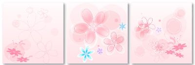 组合画-粉色 花,彩绘,抽象