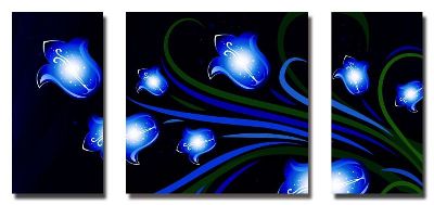 组合画－蓝色妖姬 彩绘 抽象