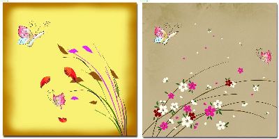 组合画-花簇 花,彩绘