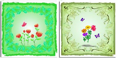 组合画-花朵 花,彩绘