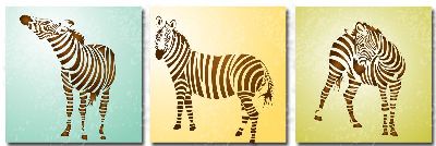 组合画-斑马 动物,彩绘,斑马