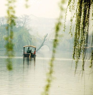 简约画-湖光春色 湖光,春色,风景装饰画