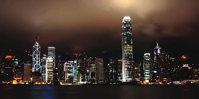 简约画-香港夜景 香港夜景,风景装饰画