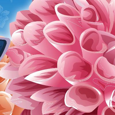 简约画-粉色花束 花束,海报装饰画,插画