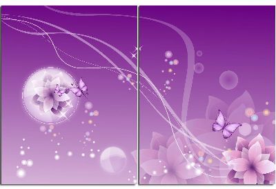组合画-紫色天堂 蝴蝶,彩绘